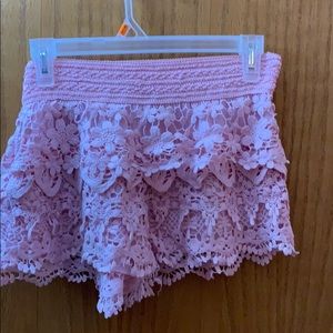 Pink floral shorts